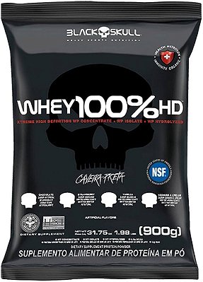 Whey 100% hd chocolate black skull