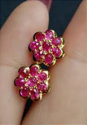 Brinco pedraria dourado