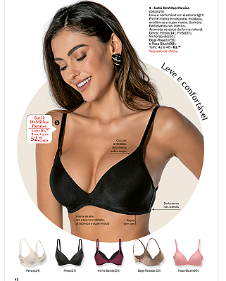 Sutiã com espuma de sustentação sem aro rosé G/GG