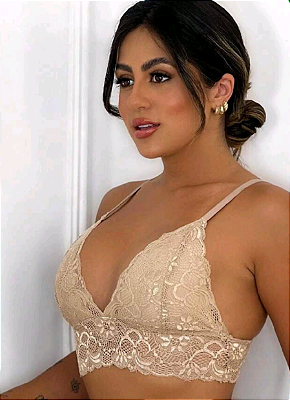 Sutiã renda sem aro com bojo, várias cores e tamanho