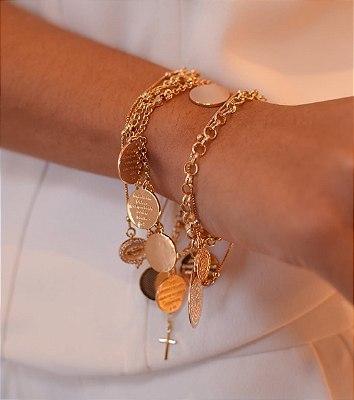 Pulseira com medalha pai nosso