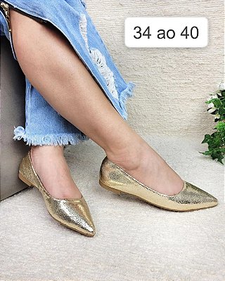 Sapatilha Feminina elegante dourada