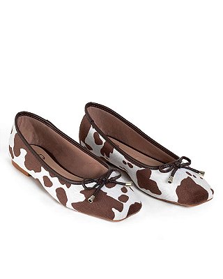 Sapatilha Cow Print Marrom e Branco