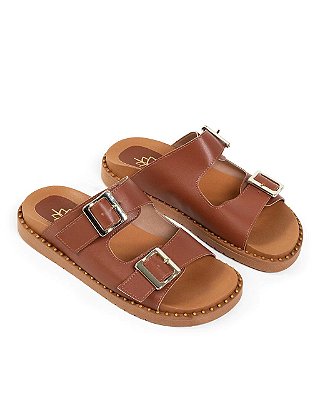 Sandália Rasteira de Tiras Ajustáveis