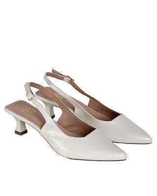 Sandália Feminina Salto Baixo Branca