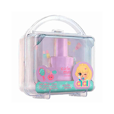 Coffret Kit Estojo Maleta Cici Bela Ciclo Cosméticos - Deo Colônia 25ml + 1 Cartela de Figurinhas + maleta