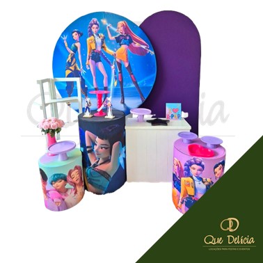 Kit Decoração Pegue e Monte Guerreiras do K-Pop para Alugar