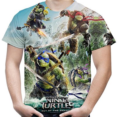 Camiseta Masculina Tartarugas Ninja Estampa Total Md01