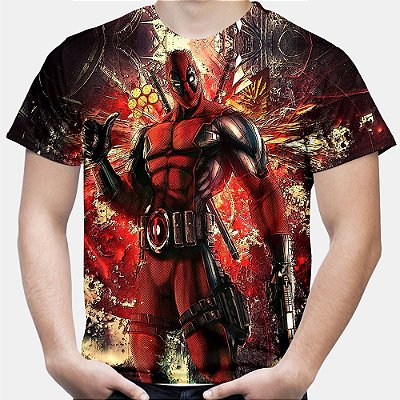 Camiseta Masculina Deadpool Estampa Total MD01