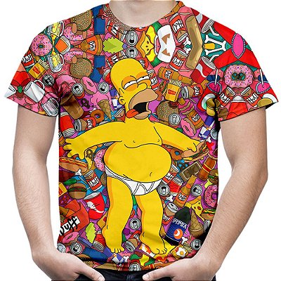 Camiseta Masculina Os Simpsons Homer Estampa Digital Md01