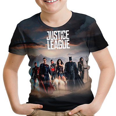 Camiseta Infantil Liga da Justiça Estampa Total