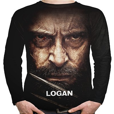 Camiseta Masculina Manga Longa Filme Logan Wolverine