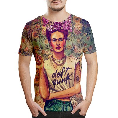 Camiseta Masculina Frida Kahlo Estampa Digital