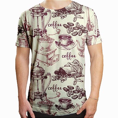 Camiseta Masculina Longline Swag Café Estampa Digital