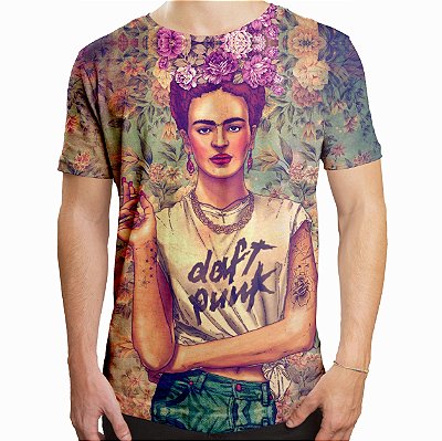 Camiseta Masculina Longline Swag Frida Kahlo Estampa Digital