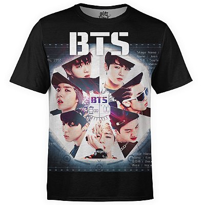 Camiseta masculina BTS Bangtan Boys Estampa Digital md03