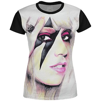 Camiseta Baby Look Feminina Lady Gaga Estampa digital md01
