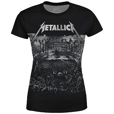 Camiseta Baby Look Feminina Metallica Estampa digital md04