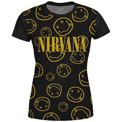 Camiseta Baby Look Feminina Nirvana Estampa digital md05