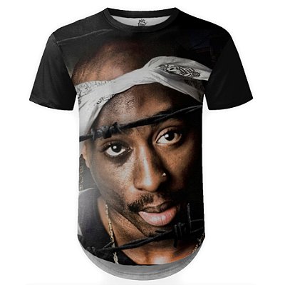 Camiseta Masculina Longline 2PAC Tupac Shakur Md03