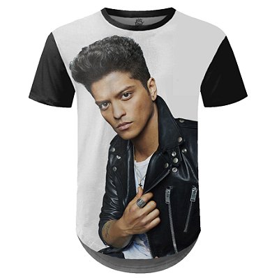 Camiseta Masculina Longline Bruno Mars Estampa Digital md02