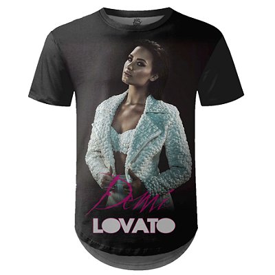 Camiseta Masculina Longline Demi Lovato Estampa digital md04