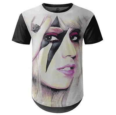 Camiseta Masculina Longline Lady Gaga Estampa digital md01