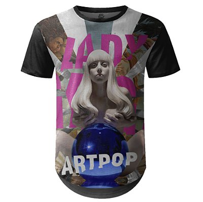Camiseta Masculina Longline Lady Gaga Estampa digital md03