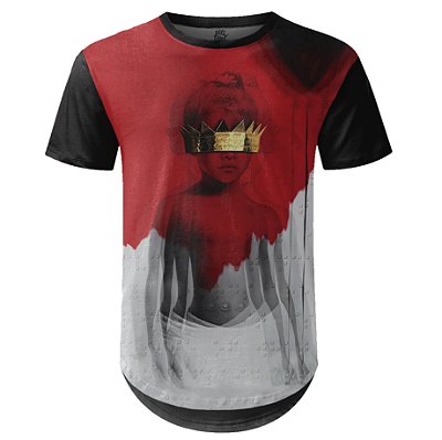 Camiseta Masculina Longline Rihanna Estampa digital md05
