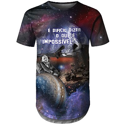 Camiseta Masculina Longline Conquistas Espaciais