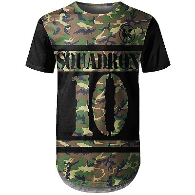 Camiseta Masculina Longline Camuflada Squadron Md01