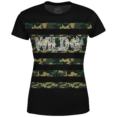 Camiseta Baby Look Feminina Camuflada Wild Md04