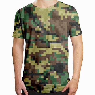 camiseta longline masculina camuflada