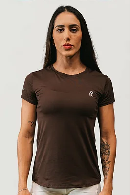 Camiseta Dry Poliamida Marrom