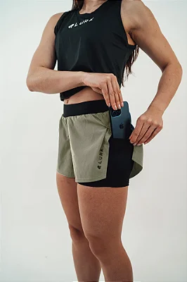Shorts Curto 2 em 1 Stone