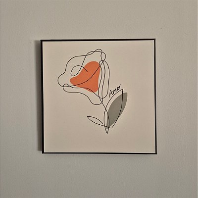 Quadro de Aço Duna Oliva Amor 20x20cm Decorativo