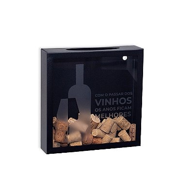 Porta Rolhas Vinhos Decorativo de Parede em Vidro e Aço