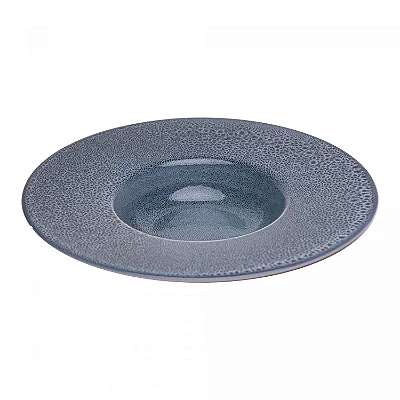 Prato Para Risoto de Cerâmica Marine Azul