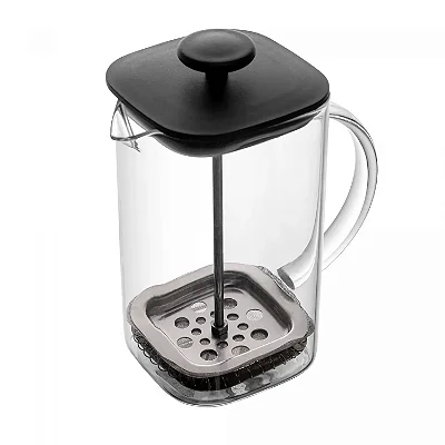 Cafeteira Prensa Francesa de Vidro Borossilicato e Tampa de Plástico Preta Quadratta 700ml