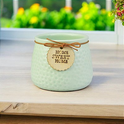 Vaso Color Linha Jardim Sweet Home Verde em Cerâmica Decorativa 9cm
