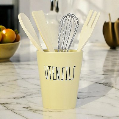 Kit Cozinha Utensils em Aço e Madeira