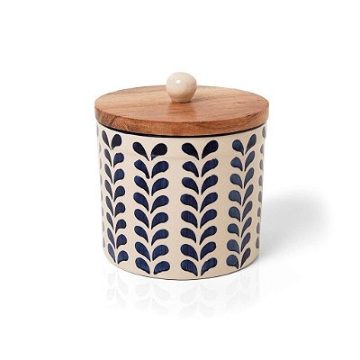 Pote com Tampa Versailles Iris em Cerâmica Decorativa Mart