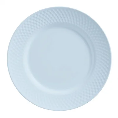 Conjunto com 6 Pratos Rasos Soft Blue em Cerâmica Alleanza