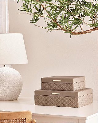Caixa Decorativa Mart G e P em MDF Revestida em PU