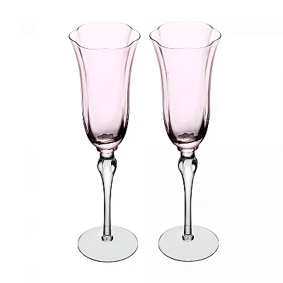 Conjunto 2 Taças de Champagne Lily 200ml em Vidro Elegante