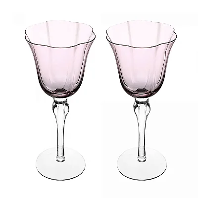 Conjunto 2 Taças de Vinho Lily 250ml em Vidro Elegante