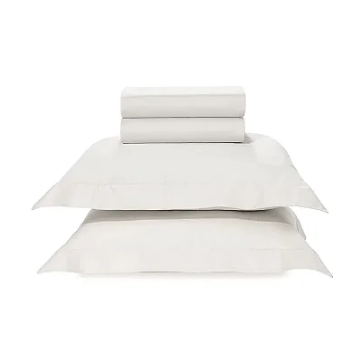 Jogo de Cama Karsten Queen Bossa Branco 300 Fios Algodão Egípcio