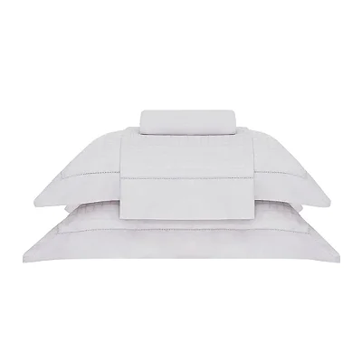 Jogo de Cama King 300 Fios Buddemeyer Damask Square Cinza em Algodão Cetim