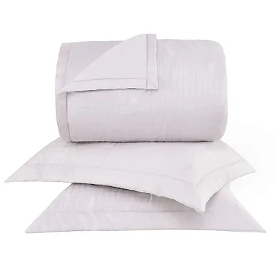 Kit Colcha King Cetim 300 Fios Buddemeyer Damask Square Rosa – 3 Peças em Algodão