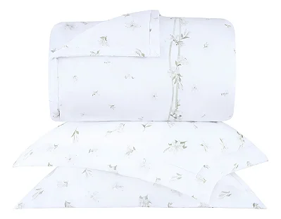 Kit Colcha King 270 Fios Buddemeyer Vision Gaya em Algodão Cetim Estampado – 3 Peças